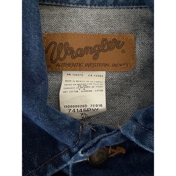 Wrangler Cowboy Cut Unlined Blue Denim Jacket 74145PW- Men's Size XL- EUC - Picture 6 of 6